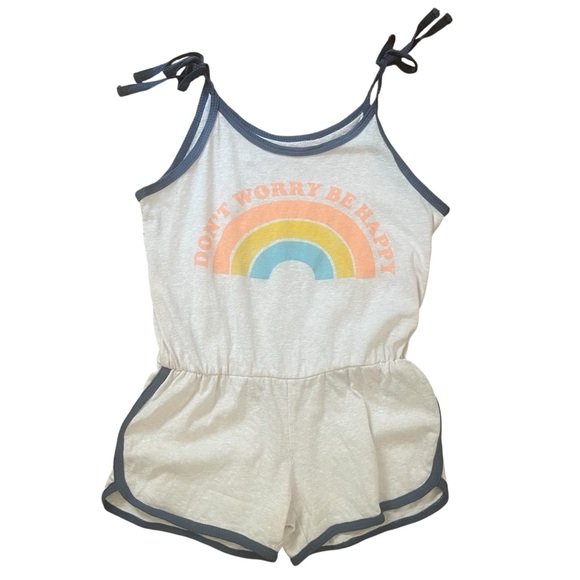 Tiny Whales (5y) Don’t Worry be Happy Romper - Picture 1 of 8